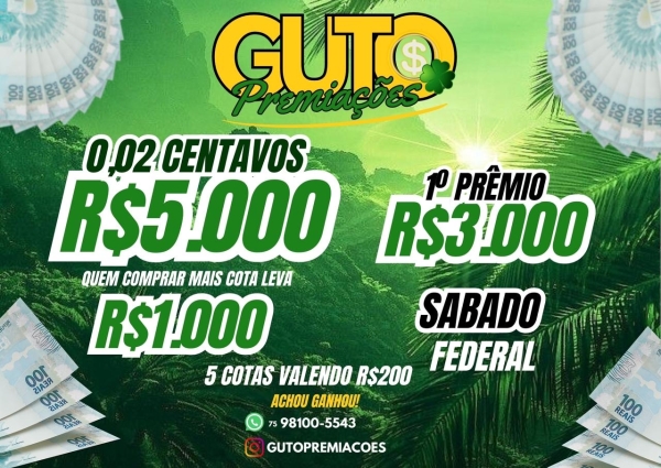 0,02 PARA 5.000,00 EM PRÊMIO 