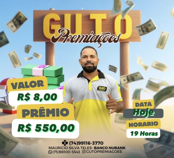 R$ 8,00 PARA R$ 550,00